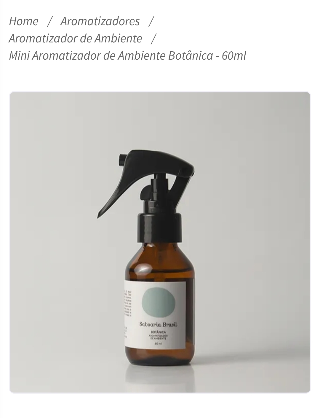 Aromatizador de Ambiente Botânica - 60ml - SABOARIA BRASIL